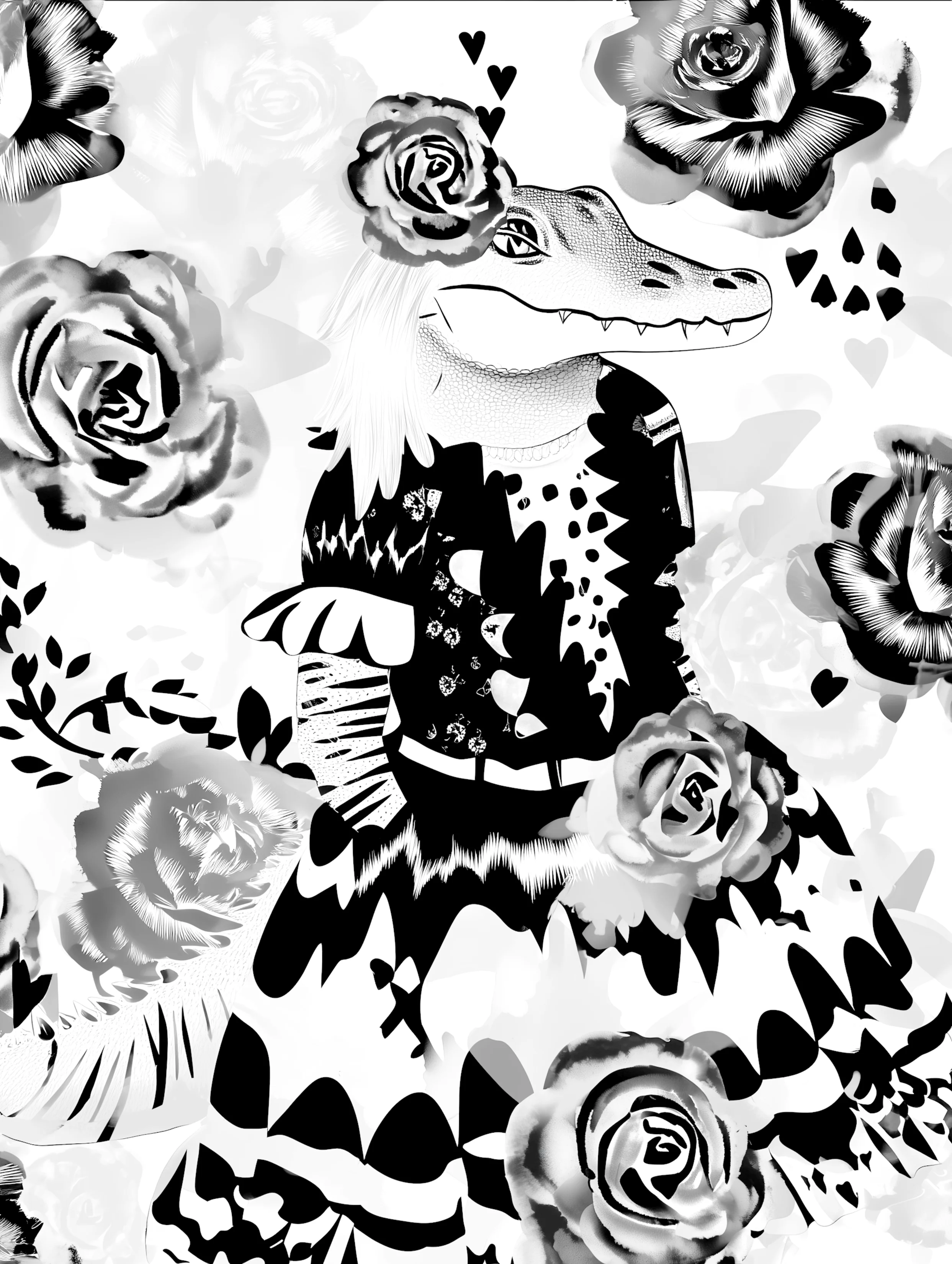 Free printable crocodile coloring pages for adults featuring a crocodile coloring page